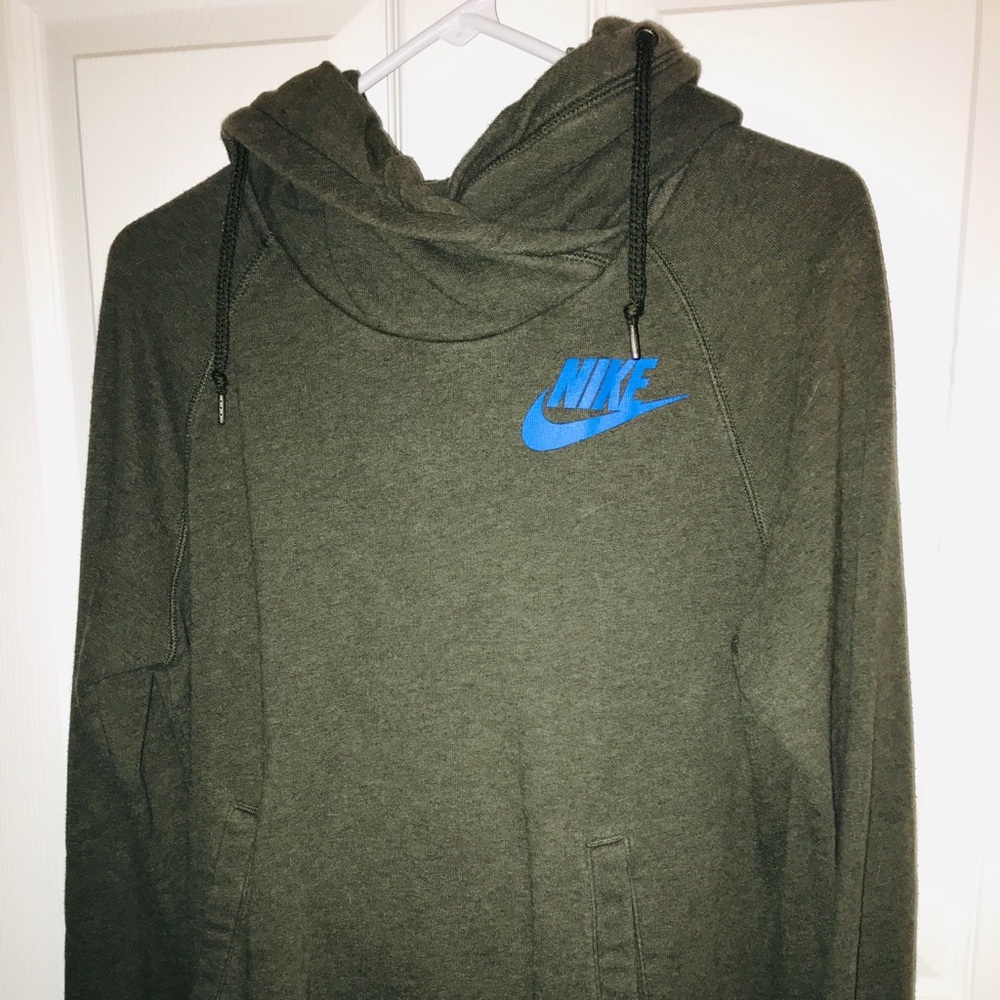 Nike Army Green Double Neck Hoodie